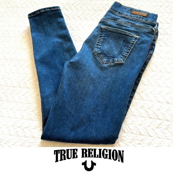 True Religion Runway Legging in Jegging Blue Size Medium - Picture 2 of 15